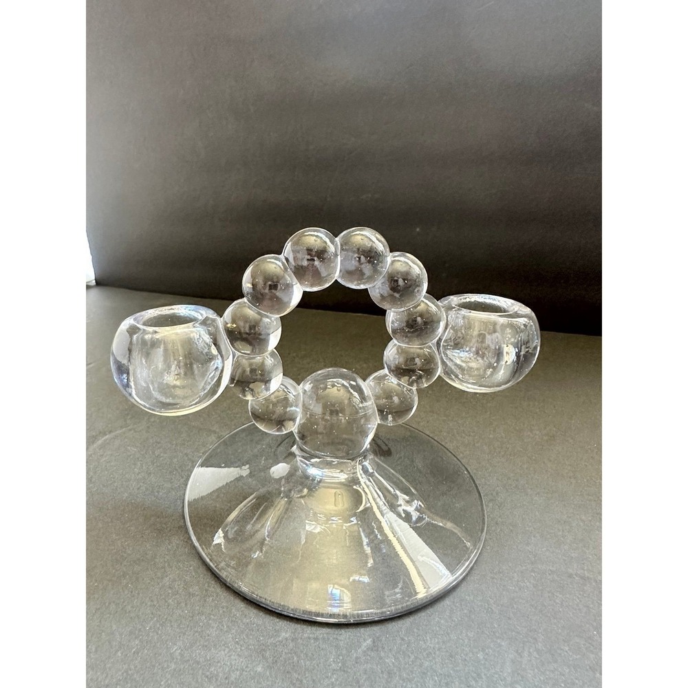 Vintage 1940's Imperial Glass Co. Double Candlestick Holders - Picture 4 of 9